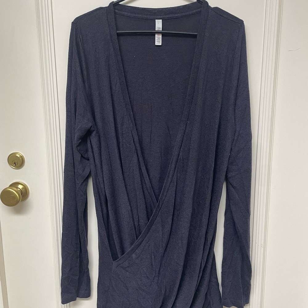 Latched Mama Long Sleeve Wrap Sweater 
Large, Charcoal